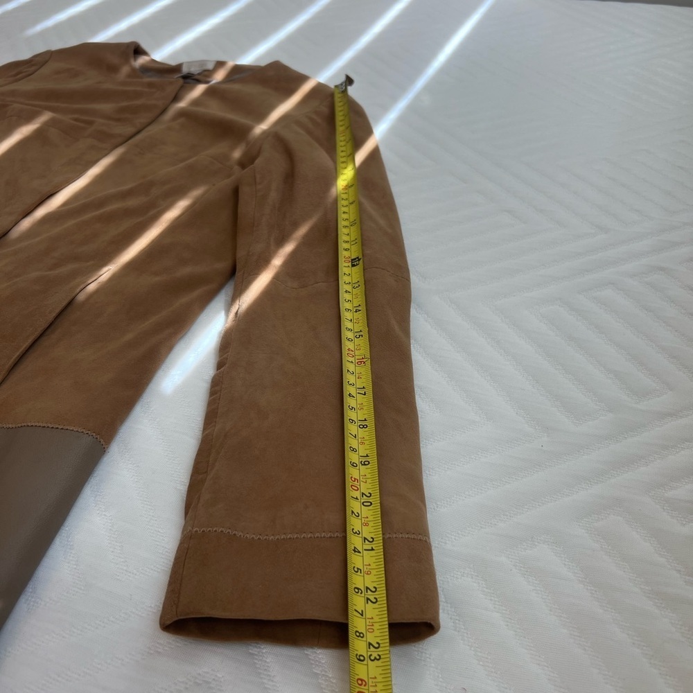 Chico’s Women’s Genuine Leather Brown Buttoned Full Sleeve Jacket 0 US S/4 - Picture 7 of 11